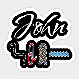 JOHN-American names in hieroglyphic letters-JOHN, name in a Pharaonic Khartouch-Hieroglyphic pharaonic names Sticker